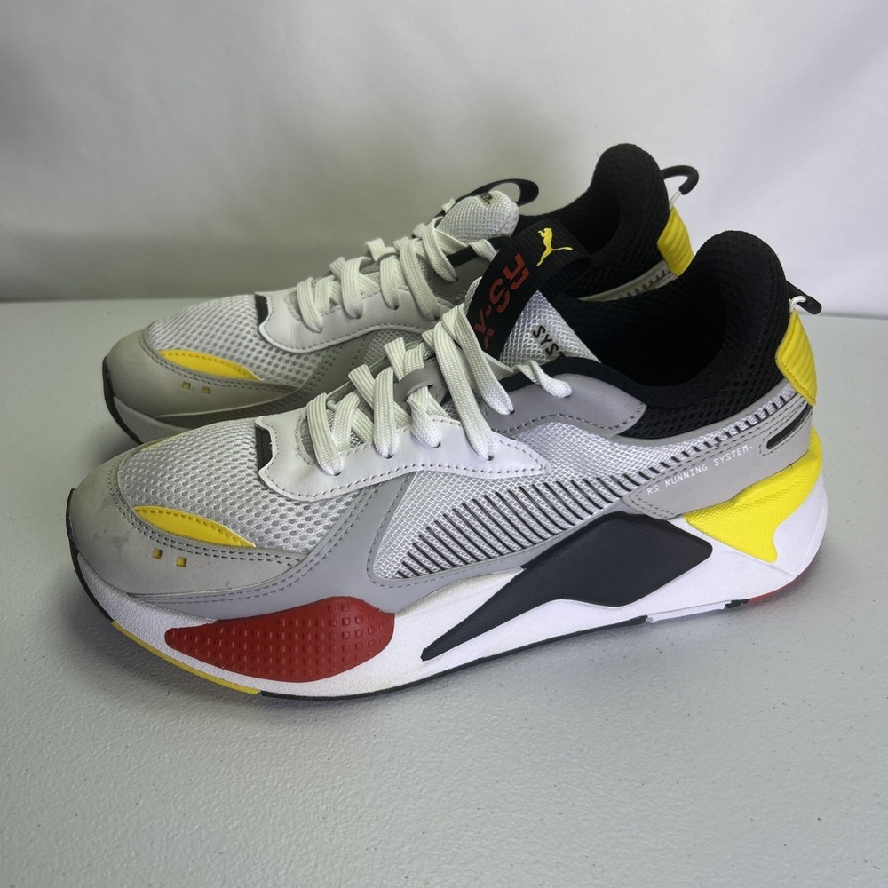 Puma RS-X Toys Sneakers  White Cyber Yellow‎ Black Red 369449-15 Men's 10.5 US